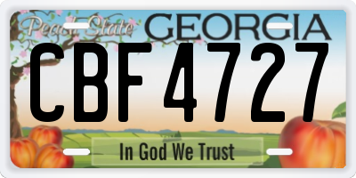 GA license plate CBF4727