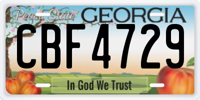 GA license plate CBF4729