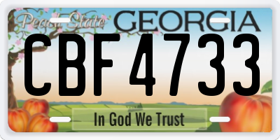 GA license plate CBF4733