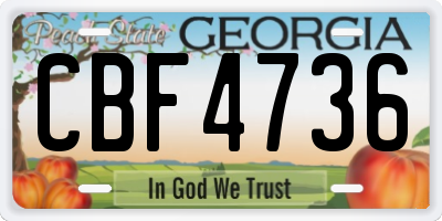 GA license plate CBF4736