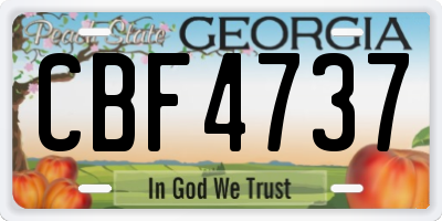 GA license plate CBF4737