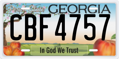 GA license plate CBF4757