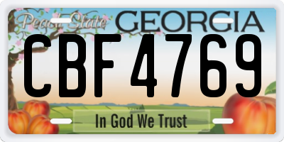 GA license plate CBF4769