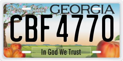 GA license plate CBF4770