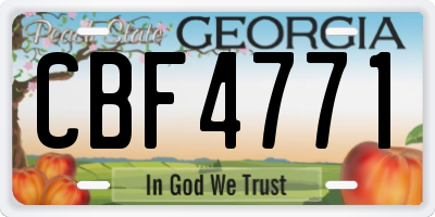 GA license plate CBF4771