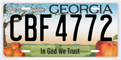 GA license plate CBF4772