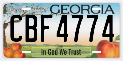 GA license plate CBF4774
