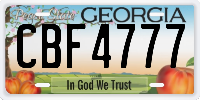 GA license plate CBF4777
