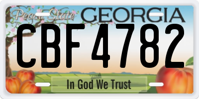 GA license plate CBF4782