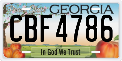 GA license plate CBF4786