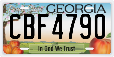 GA license plate CBF4790