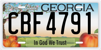 GA license plate CBF4791