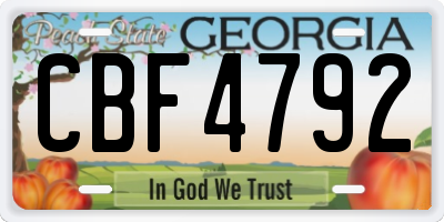 GA license plate CBF4792