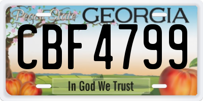GA license plate CBF4799
