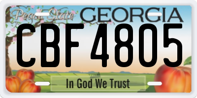 GA license plate CBF4805