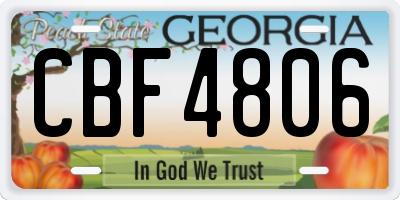GA license plate CBF4806