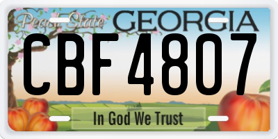 GA license plate CBF4807