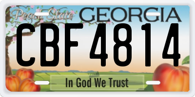 GA license plate CBF4814