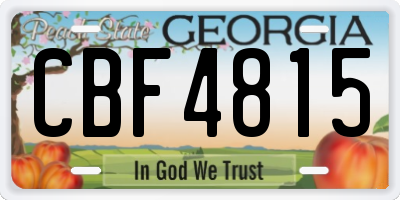 GA license plate CBF4815