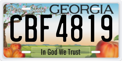 GA license plate CBF4819