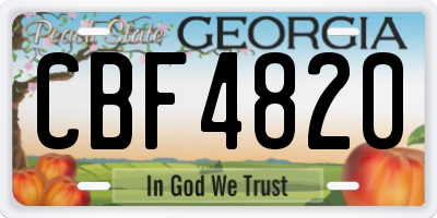 GA license plate CBF4820