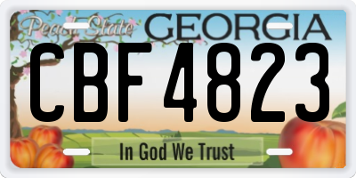 GA license plate CBF4823