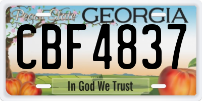 GA license plate CBF4837