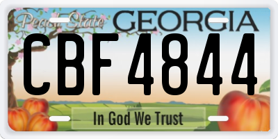 GA license plate CBF4844