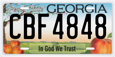 GA license plate CBF4848