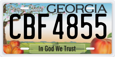 GA license plate CBF4855