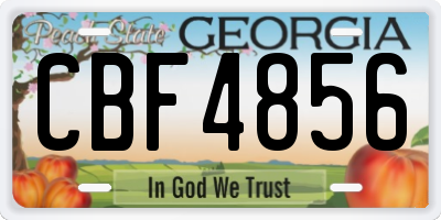 GA license plate CBF4856