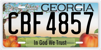 GA license plate CBF4857