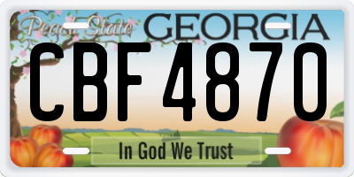 GA license plate CBF4870