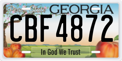 GA license plate CBF4872