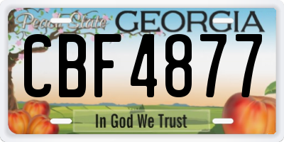 GA license plate CBF4877