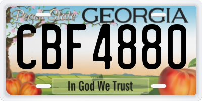 GA license plate CBF4880