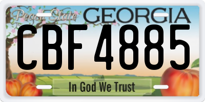 GA license plate CBF4885