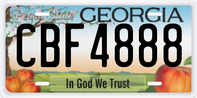 GA license plate CBF4888