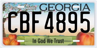 GA license plate CBF4895