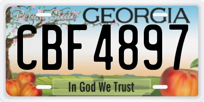 GA license plate CBF4897