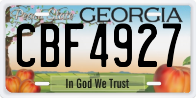 GA license plate CBF4927