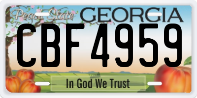 GA license plate CBF4959