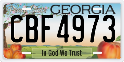 GA license plate CBF4973