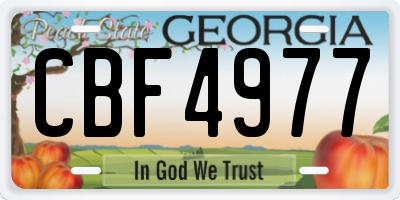 GA license plate CBF4977