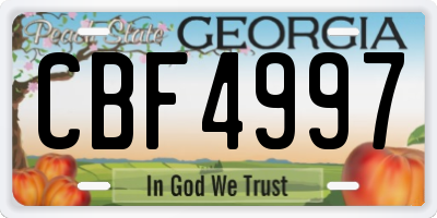 GA license plate CBF4997