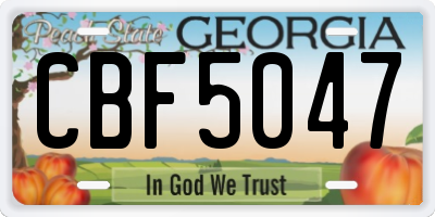 GA license plate CBF5047