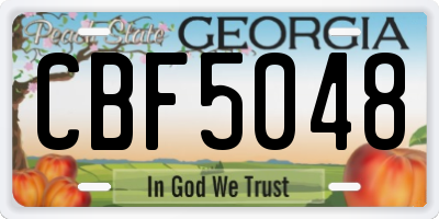 GA license plate CBF5048