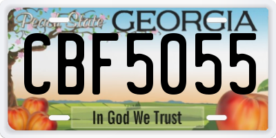 GA license plate CBF5055