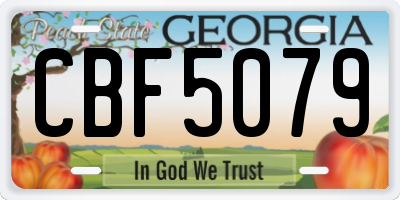 GA license plate CBF5079