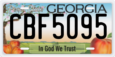 GA license plate CBF5095
